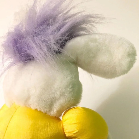 Vintage 1992 Troll Doll Nylon Plush Easter Bunny  Stuffed Animal Plastic Face - Picture 7 of 16